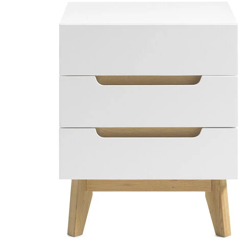 MILIBOO Table De Chevet Enfant 3 Tiroirs Blanc Mat Et Bois SKIVE - Blanc Mat 3 MILIBOO Table De Chevet Enfant 3 Tiroirs Blanc Mat Et Bois SKIVE - Blanc Mat