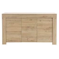 MILIBOO Buffet Design Finition Chêne 3 Portes L138 Cm TINO - Frêne
