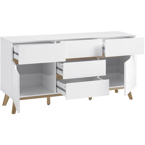 MILIBOO Buffet Scandinave Blanc Mat Et Chêne SKIVE - Blanc Mat 5 MILIBOO Buffet Scandinave Blanc Mat Et Chêne SKIVE - Blanc Mat – Image 3