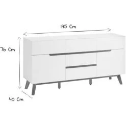 MILIBOO Buffet Scandinave Blanc Mat Et Chêne SKIVE - Blanc Mat 10 MILIBOO Buffet Scandinave Blanc Mat Et Chêne SKIVE - Blanc Mat -France MILIBOO Soldes 2022 19773179 4