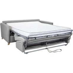 MILIBOO Canapé Convertible 3 Places Scandinave Gris Perle Avec Matelas 12 Cm SKANDY - Gris Perle Mat -France MILIBOO Soldes 2022 19952634 3