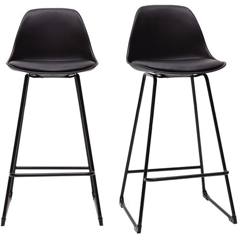 MILIBOO Tabourets De Bar Design Pieds Métal 65 Cm (lot De 2) FRANZ - Noir - Noir 3 MILIBOO Tabourets De Bar Design Pieds Métal 65 Cm (lot De 2) FRANZ - Noir - Noir