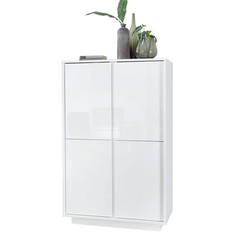 MILIBOO Buffet Haut Design Avec Portes Laquées Blanc Brillant COMO - Blanc Laqué 3 MILIBOO Buffet Haut Design Avec Portes Laquées Blanc Brillant COMO - Blanc Laqué