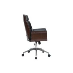 MILIBOO Fauteuil De Bureau Design Noir Et Bois Foncé ELON - Noyer / Noir -France MILIBOO Soldes 2022 23297808 3