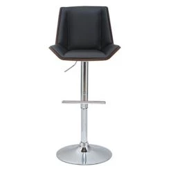 MILIBOO Tabouret De Bar Design Noir Et Bois Foncé MELKIOR - Noyer / Noir