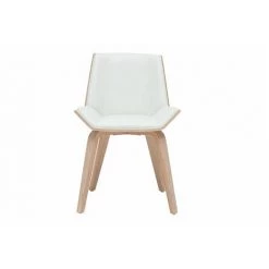 MILIBOO Chaise Design Blanc Et Bois Clair MELKIOR - Bois Clair / Blanc
