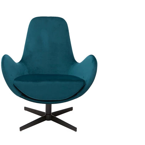 MILIBOO Fauteuil Design Pivotant Velours Bleu Pétrole ANDY - Bleu Canard Velours 3 MILIBOO Fauteuil Design Pivotant Velours Bleu Pétrole ANDY - Bleu Canard Velours