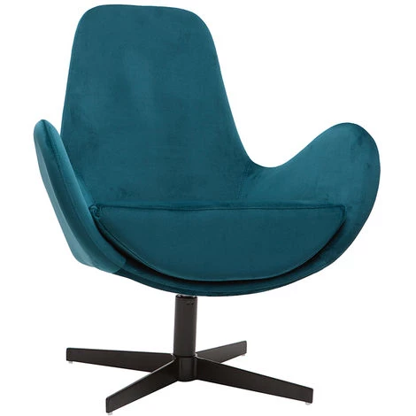 MILIBOO Fauteuil Design Pivotant Velours Bleu Pétrole ANDY - Bleu Canard Velours 4 MILIBOO Fauteuil Design Pivotant Velours Bleu Pétrole ANDY - Bleu Canard Velours – Image 2