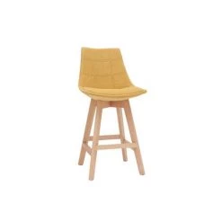 MILIBOO Tabourets De Bar Scandinaves Tissu Effet Velours Jaune Moutarde 65 Cm (lot De 2) MATILDE - Jaune Velours -France MILIBOO Soldes 2022 23731378 3