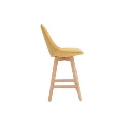 MILIBOO Tabourets De Bar Scandinaves Tissu Effet Velours Jaune Moutarde 65 Cm (lot De 2) MATILDE - Jaune Velours -France MILIBOO Soldes 2022 23731378 4