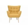 MILIBOO Fauteuil Scandinave Tissu Effet Velours Jaune Moutarde Et Hévéa Massif AVERY - Jaune Velours -France MILIBOO Soldes 2022 23731382 1