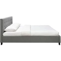 MILIBOO Lit King Size En Tissu Gris Capitonné 180 X 200 Cm MARQUISE - Gris -France MILIBOO Soldes 2022 23757972 4