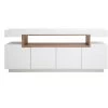 MILIBOO Buffet Design Blanc Mat Et Niche En Bois 4 Portes LIVO - Blanc Mat -France MILIBOO Soldes 2022 24168002 1
