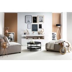 MILIBOO Buffet Design Blanc Mat Et Niche En Bois 4 Portes LIVO - Blanc Mat -France MILIBOO Soldes 2022 24168002 5