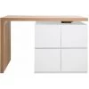 MILIBOO îlot - Table De Bar Modulable Avec Rangement Blanc Mat Et Chêne H91 Cm MAX - Blanc Mat -France MILIBOO Soldes 2022 24168003 1