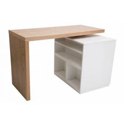 MILIBOO îlot - Table De Bar Modulable Avec Rangement Blanc Mat Et Chêne H91 Cm MAX - Blanc Mat -France MILIBOO Soldes 2022 24168003 3