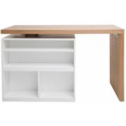 MILIBOO îlot - Table De Bar Modulable Avec Rangement Blanc Mat Et Chêne H91 Cm MAX - Blanc Mat -France MILIBOO Soldes 2022 24168003 4