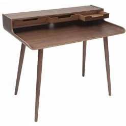 MILIBOO Bureau Vintage Noyer 3 Tiroirs L110 Cm OPUS - Noyer -France MILIBOO Soldes 2022 24168005 3