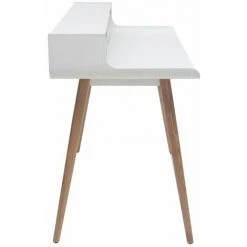 MILIBOO Bureau Scandinave Bois Et Blanc 2 Tiroirs L140 Cm OPUS - Bois Clair / Blanc -France MILIBOO Soldes 2022 24168006 3