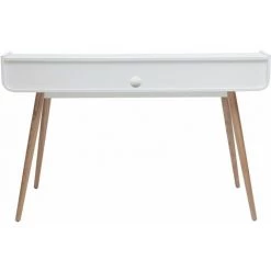 MILIBOO Bureau Scandinave Bois Et Blanc 2 Tiroirs L140 Cm OPUS - Bois Clair / Blanc -France MILIBOO Soldes 2022 24168006 4