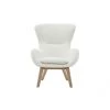 MILIBOO Fauteuil Scandinave Tissu Blanc Effet Peau De Mouton Et Bois ESKUA - Blanc Cassé -France MILIBOO Soldes 2022 24376131 1