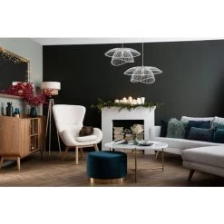 MILIBOO Fauteuil Scandinave Tissu Blanc Effet Peau De Mouton Et Bois ESKUA - Blanc Cassé -France MILIBOO Soldes 2022 24376131 5