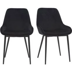 MILIBOO Chaises En Velours Noir (lot De 2) HOLO - Noir Velours