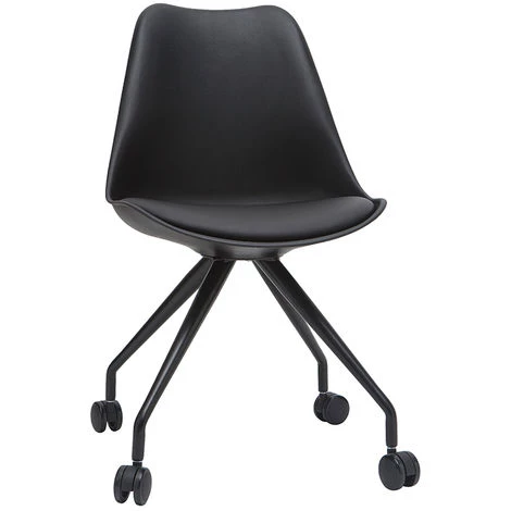 MILIBOO Fauteuil De Bureau Design Noir PAULINE - Noir 4 MILIBOO Fauteuil De Bureau Design Noir PAULINE - Noir – Image 2
