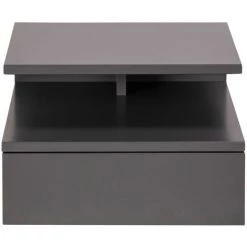 MILIBOO Table De Chevet Murale Laquée Mate Grise MITSY - Gris Foncé Laqué