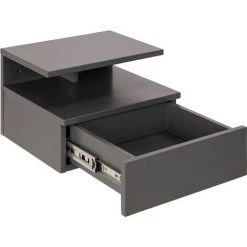 MILIBOO Table De Chevet Murale Laquée Mate Grise MITSY - Gris Foncé Laqué -France MILIBOO Soldes 2022 24787739 3