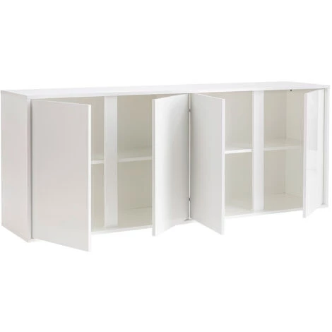 MILIBOO Buffet Design 4 Portes Blanc Laqué Brillant L180 Cm COMO - Blanc Laqué 5 MILIBOO Buffet Design 4 Portes Blanc Laqué Brillant L180 Cm COMO - Blanc Laqué – Image 3