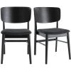 MILIBOO Chaises En Bois Noir Et Tissu Gris Foncé (lot De 2) SHELDON - Noir