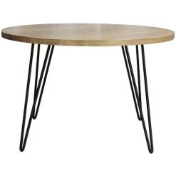 MILIBOO Table à Manger Ronde En Manguier Massif D116 Cm VIBES - Naturel