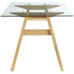 MILIBOO Table à Manger Design En Verre Transparent Et Bois L160 Cm BACCO - Transparent -France MILIBOO Soldes 2022 25712345 3