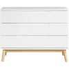 MILIBOO Commode Scandinave Blanc Et Bois 3 Tiroirs FELIX - Blanc