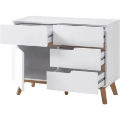MILIBOO Buffet Scandinave Haut Blanc Mat Et Chêne SKIVE - Blanc Mat -France MILIBOO Soldes 2022 26645780 3