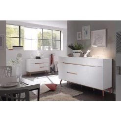 MILIBOO Buffet Scandinave Haut Blanc Mat Et Chêne SKIVE - Blanc Mat -France MILIBOO Soldes 2022 26645780 4