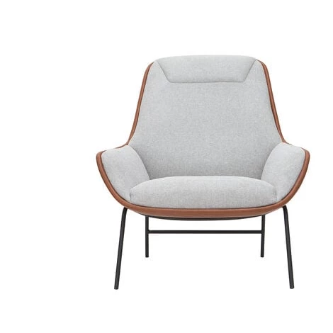 MILIBOO Fauteuil Design Marron Avec Tissu Effet Velours Texturé Gris MARCEAU - Gris Clair Velours 3 MILIBOO Fauteuil Design Marron Avec Tissu Effet Velours Texturé Gris MARCEAU - Gris Clair Velours