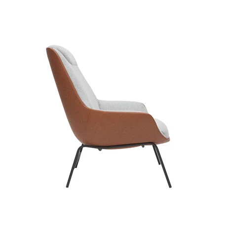 MILIBOO Fauteuil Design Marron Avec Tissu Effet Velours Texturé Gris MARCEAU - Gris Clair Velours 5 MILIBOO Fauteuil Design Marron Avec Tissu Effet Velours Texturé Gris MARCEAU - Gris Clair Velours – Image 3