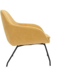 MILIBOO Fauteuil En Tissu Effet Velours Jaune Moutarde MAYNE - Jaune Velours -France MILIBOO Soldes 2022 26758450 3