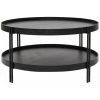 MILIBOO Table Basse Ronde Finition Chêne Noir Et Métal D80 Cm TWICE - Noir -France MILIBOO Soldes 2022 27128585 1