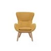 MILIBOO Fauteuil Scandinave Tissu Effet Velours Jaune Moutarde Et Bois ESKUA - Jaune Velours -France MILIBOO Soldes 2022 27128599 1