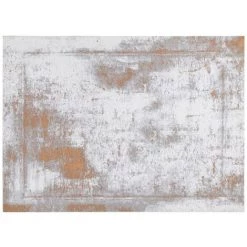 MILIBOO Tapis Effet Usé Jaune Or Et Ivoire Avec Motif Tissé 160 X 230 Cm - ASTRA - Blanc