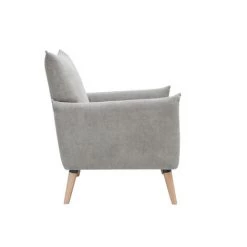 MILIBOO Fauteuil Scandinave Effet Velours Texturé Gris Clair AGAPE - Gris Clair Velours -France MILIBOO Soldes 2022 27517860 3
