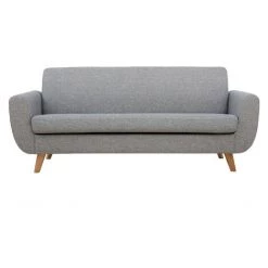 MILIBOO Canapé Scandinave 3 Places Gris Clair Et Bois PURE - Gris Clair