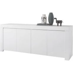 MILIBOO Buffet Design 4 Portes L210 Cm Blanc Mat TINO - Blanc Mat