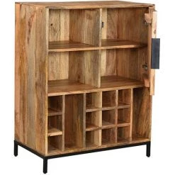 MILIBOO Meuble Range-bouteilles En Manguier Massif HIPPOLYTE - Naturel -France MILIBOO Soldes 2022 28194434 2