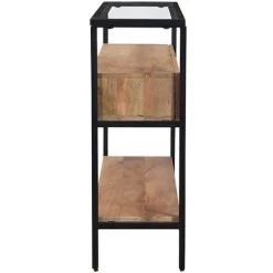MILIBOO Console Avec Plateau Verre Et 2 Tiroirs En Manguier Massif L100 Cm SITA - Naturel -France MILIBOO Soldes 2022 28194443 3