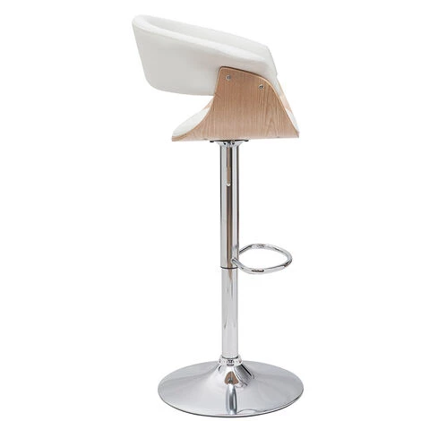 MILIBOO Tabouret De Bar Design Réglable Blanc Et Bois Clair OKTAV - Bois Clair / Blanc 5 MILIBOO Tabouret De Bar Design Réglable Blanc Et Bois Clair OKTAV - Bois Clair / Blanc – Image 3