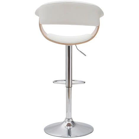 MILIBOO Tabouret De Bar Design Réglable Blanc Et Bois Clair OKTAV - Bois Clair / Blanc 6 MILIBOO Tabouret De Bar Design Réglable Blanc Et Bois Clair OKTAV - Bois Clair / Blanc – Image 4